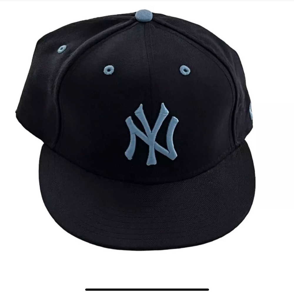 New Era 59 Fifty NY Yankees Baseball Cap 7 1/4" Navy Blue Fitted Hat Wool